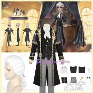 Freddy Riley Anime Game Identity Ⅴ Cosplay Lawyer Costume The Weight Of Justice Tailcoat Gothic Coat Wigs Halloween Customized