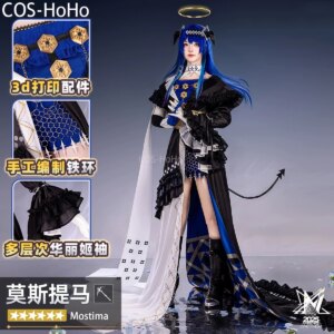 COS-HoHo Arknights Mostima AMBIENCE SYNESTHESIA Game Suit Gorgeous Dress Uniform Cosplay Costume Halloween Party Outfit Women