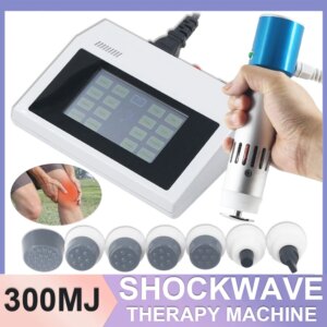 Portable Shockwave Therapy Machine Pain Relife Massage Body ED Treatment Easy Operation 300MJ Shock Wave Equipment Home Use