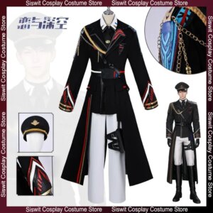 Game Love and Deepspace Caleb Cosplay Costumes Xia Yizhou Fleet Officer Uniforms Hat Set Brother Overcoat Party Carnival Suits