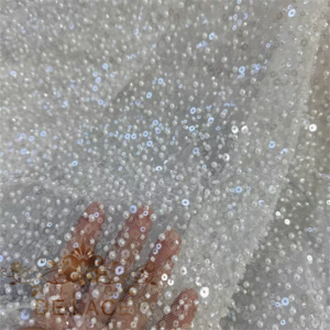 YCM Gorgeous Shining Sequins and Machine Beaded Lace Delicate Sparkling Wedding Dress Lace Fabric