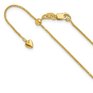 14K Adjustable.95mm D C Wheat Chain