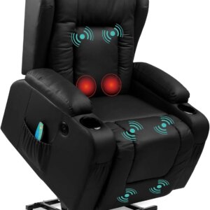 Products PU Leather Electric Power Lift Chair, Recliner Massage Chair, Adjustable Furniture for Back, Legs w/ 3 Positions
