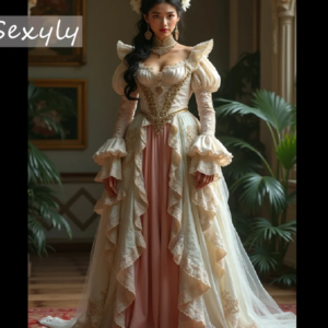 Statement-making Victorian Prom Dress Sorceress Witch Long Sleeve Lace Renaissance Evening Dress Costume Formal Party Customized