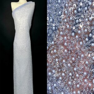 French Tulle Lace Fabric Sequins Beaded Groom Emroiderey African Mesh Lace Fabric High Quality Sequins Lace For Nigerian Wedding