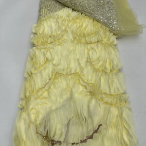 3D Lace African Sequins Lace Fabric 2025 High Quality French Sequins Beaded Tulle Lace Fabric For Sewing Party Dresses