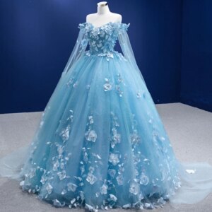 Customized Luxury Bead 3D Flowers Lavender Ball Gown Quinceanera Dresses Sweet Party Vestidos 15 Anos Vintage Detachable Cloak