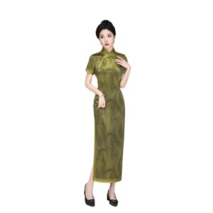 Cheongsam new Chinese female sense of daily national style dress temperament long