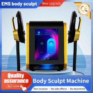 Professional EMS Body Sculpt Machine RF Electromagnetic Slimming Muscle Stimulator with 2 Handles for Fat Burning
