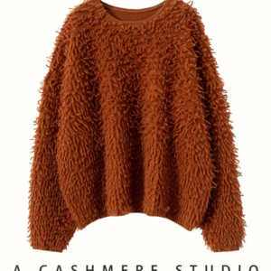BirdTree, 35% Cashmere 65% Wool Elegant Sweaters, Women O-neck Tassel, Fashion Loose Thick Sweater, 2024 Fall Winter T48507QM