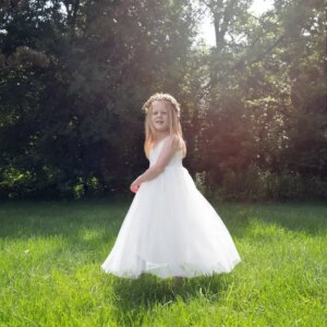 Romantic girls party dress wedding princess Party Gowns Kids Gown Tulle Flower Girl Dress, Ivory Rustic Boho Chic Baby Dresses