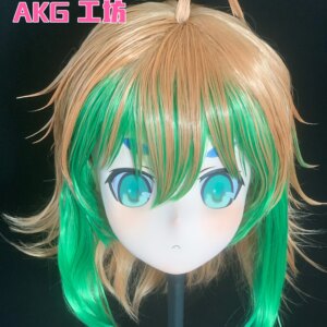 (AL50)Customize Character Female/Girl Resin Full/Half Head With Lock Anime Cosplay Japanese Animego Kigurumi Mask