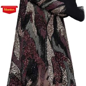 2025Latest Best Quality Delicate Mixed Colors Elegant Soft Mesh lace With Stones Fabric For Wedding Evening Dresses NN2395_R