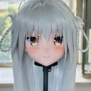 Customize Character Female/Girl Resin Kig Full Head With Lock Anime Cosplay Japanese Anime Kigurumi Mask