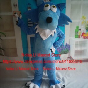Hot Selling EVA Material Blue Wolf Mascot Clothing Cartoon Set Role-Playing Movie Props Holiday Gifts Gisplay Adult Size 294