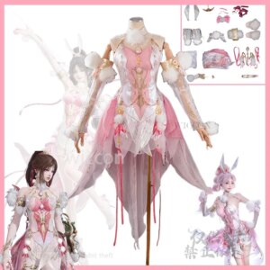 Anime Game Naraka: Bladepoint Cosplay Kurumi Hu Tao Costume Pink Long Dress Wig For Woman Girls Sexy Kawaii Party Customized