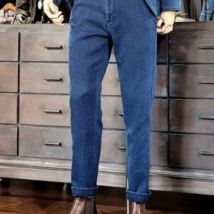 Amekaji Style Vintage Blue Pants Men’s Straight-Leg Casual Good Quality Trousers
