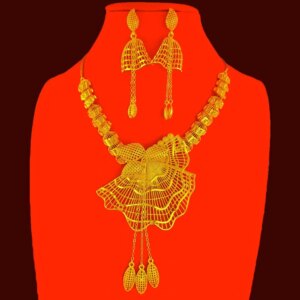New Dubai 24K Gold Plated Necklace Earrings for Women’s Romantic Wedding Party Gift Jewelry Set YY10501