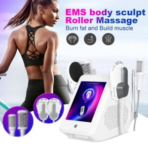 EMS 15Tesla 6500W RF Muscle body sculpting Machine 360 Degree Rolling Cellulite Massage Weights Loss
