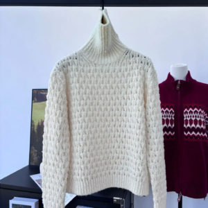 Hollow Out Women’s Cashmere Knitted Pullover Autumn Winter Solid Color Turtleneck Long Sleeve Loose Female Sweater