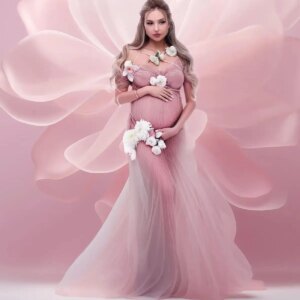 Soft Tulle Ruffles Off Shoulder Maternity Dress Absolutely New Design Pregnant Women Dresses for Unforgetable Photoshoot 2025