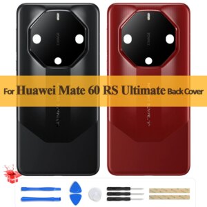 AAA+ Back Cover For Huawei Mate 60 RS Ultimate Back Battery Cover ALN-AL10 Rear Door Housing Back Case + Camera Lens Replacement