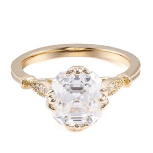Provence 10K/14K/18K Moissanite Wedding Rings for Women Asscher Cut D Color Custom Jewelry DIY Engagement Rings GRA Certificate