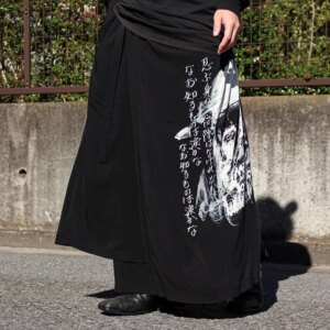 YOJI OOAK Original Japanese design Retro print pendant wide-leg trousers Casual trousers embroidered men dark