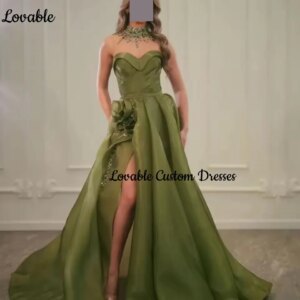 Customized Dresses For Special Occasions A-Line Sweetheart Beadings Floor-Length Flowers Evening Dresses Zipper Up Formal Occasi