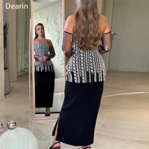 Customized Prom Dress Formal Evening Gown Dearin Strapless A-line Ankle Length Skirts Applique Bespoke Occasion