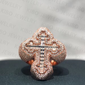 Kibo Jewelry Custom 925 Sterling Silver Hand Setting Mens Luxury Hip Hop Iced Out Championship Rings VVS Moissanite Mens Ring