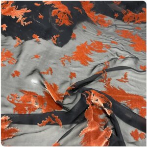 Black Bottom Caramel Hollow Silk Velvet Flannel Dress Cheongsam Shirt Short Sleeve Shawl Clothing Fabric
