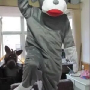 New Adult Cute Deluxe Sock Monkey Party Mascot Costume Christmas Fancy Dress Halloween Mascot Costume Free Ship