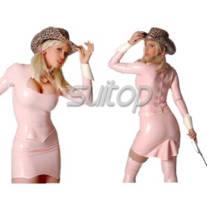 PINK RUBBER uniform with top and skirts