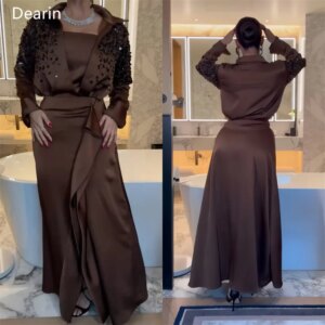 Customized Prom Dress Formal Evening Gown Dearin Bateall A-line Floor Length Skirts Sequin Bespoke Occasion Dresses W