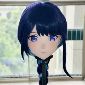 Customize Character Female/Girl Resin Kig Full Head With Lock Anime Cosplay Japanese Anime Kigurumi Mask