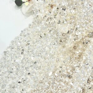 2025 High Quality Sequins Heavy Lace Fabric African Beaded 3D Embroidery Mesh Net Laces 5 Yards for Party Dresses
