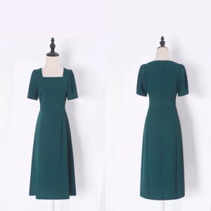 Customized  Fashion  Ivory  Satin Evening Dress Exquisite V-Neck Puff Sleeves Long Sleeves Mermaid Lace Up Back Cocktai