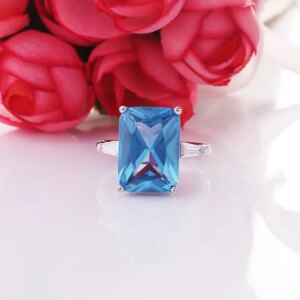 Provence 10K 14K white gold ring radiant cut lab ruby ring with lab diamond wedding engegement rings anniversary custom gifts