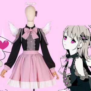 Game Project sekai cos Hanasato Minori Cosplay Sweet fashion Lolita Angel wings skirt Women Daily party Costume