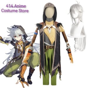 Genshin Impact Razor Leizei Game Suit Uniform Legend of Running Wolf Collar Cosplay Costume wig Halloween Outfit For Men