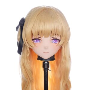 Customize Character Female/Girl Resin Kig Mask Full Head With Lock Anime Cosplay BJD Japanese Anime Kigurumi Mask