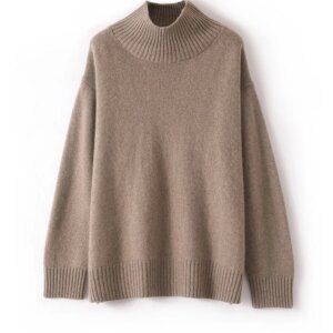 High Quality Women 100% Cashmere Sweater Autumn Winter Turtleneck Thick Classical Basic Loose Pullover Cashmere Knitwear