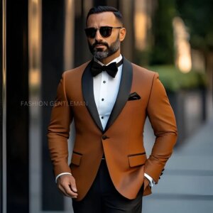 Classic Men’s Suit 2 Piece Suit Wedding Tuxedo for Groom Blazer Pants Custom Clothes Men’s Slim Fit Outfit