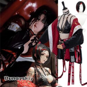 NIKKE The Goddess of Victory Crow Cosplay Costume Gothic Coat Wig Jewelry Accessory Sexy Layering Suit Anime Game Party Suit S-L