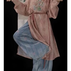 Hanfu women’s embroidered round-neck robe lantern pants daily fashionable Chinese-style printed clothing