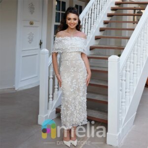 Amelia Elegant Party dresses Woman Off Shoulder Flowers Evening Prom Dresses for Special Occasions Formal Gowns For Dubai 2024