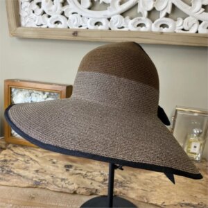 Oversized eaves color shade hat Ladies big bow empty top breathable