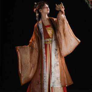 Hanfu female Chinese style skirt waist length eight broken ancient dress