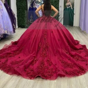 Charming Mexican Women Wedding Party Dress Lace Applique Beading Corset Puffy Prom Occaison 15 16 Girl Quinceanera Customized